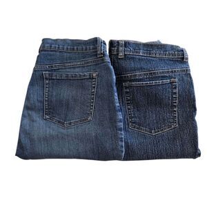 2 Pair Gloria Vanderbilt "Amanda" Jeans Indigo Wash 12 Petite Short Denim Pants
